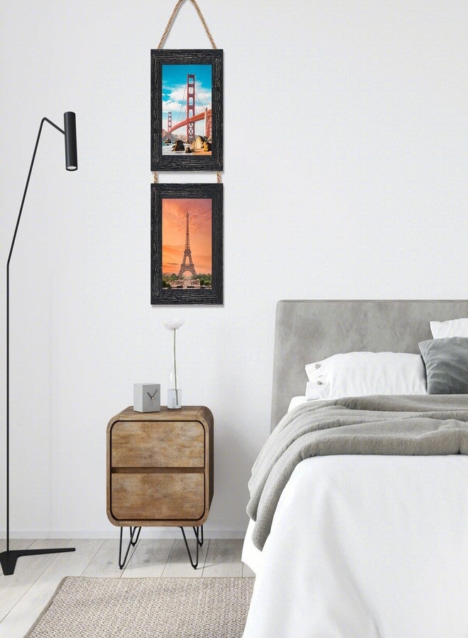 Rexllon 4x6 Wall Hanging Picture Frames Collage with 2 Opening Black Frames - Image 4